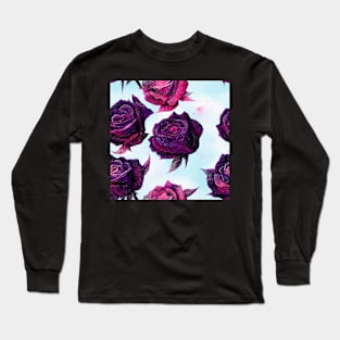 Watercolor rose pattern design Long Sleeve T-Shirt